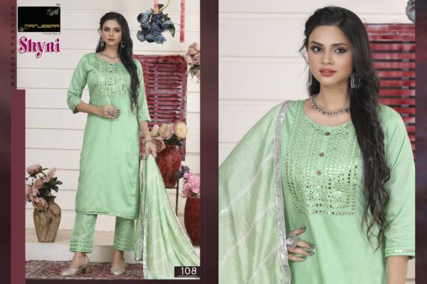 Manjeera Shyni Fancy Wear Chanderi Ready Made Dress Collection